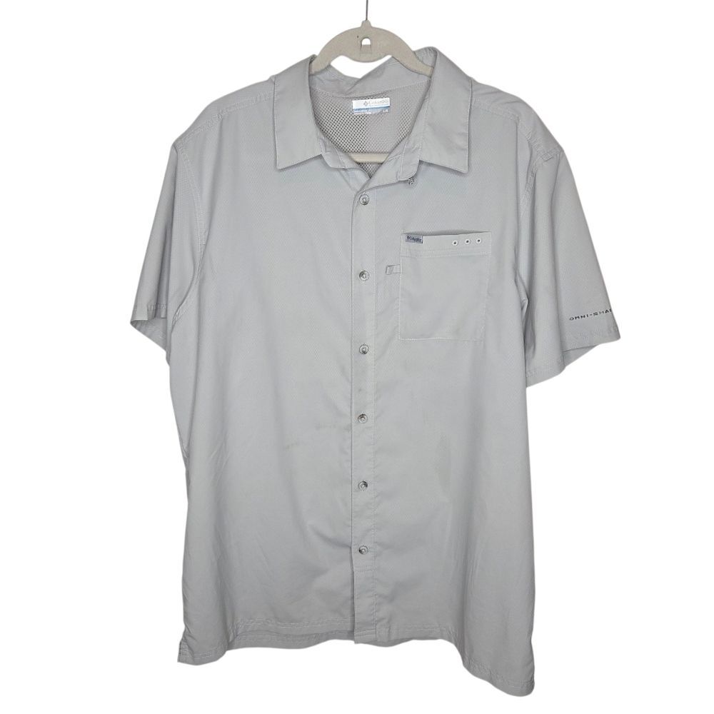 Columbia Nwot Men’s PFG Slack Tide Camp Shirt Cool Gray Size Large
